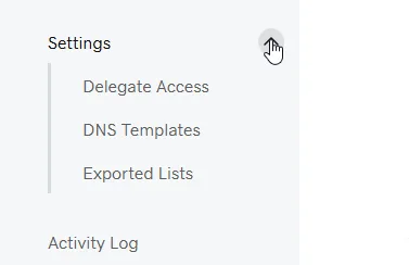 Opening Delegate Access under Settings